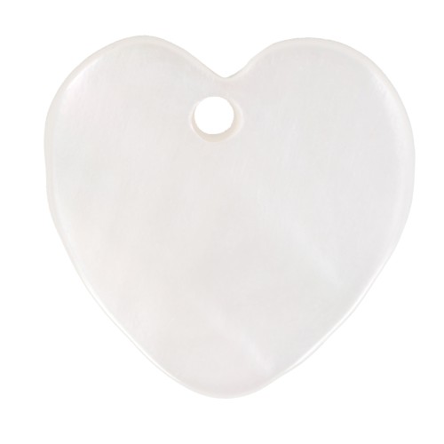 Mother-of-Pearl Heart-shaped Sequins 12mm Natural x10