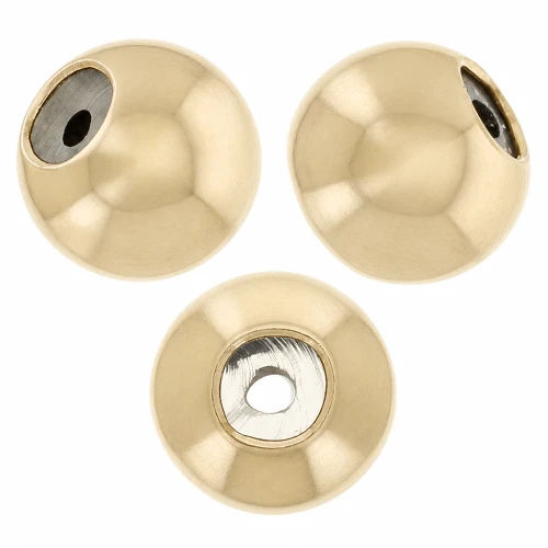Stopper bead 3 mm with a 0.6 mm hole Gold Filled x2