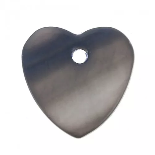 Mother-of-Pearl Heart-shaped Sequins 11 mm Cinnamon/ Dark Grey x1