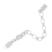 Lace holder clasp 5mm Silver tone x1|raw }}