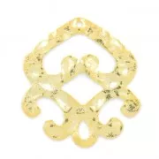 Pendant hammered drop 40 mm fine Gold plated x1