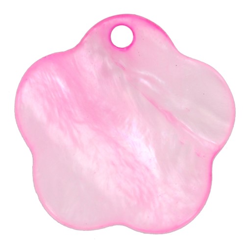 Mother-of-Pearl Flower-shaped Sequins 15mm Pink x10