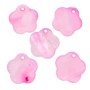 Mother-of-Pearl Flower-shaped Sequins 15mm Pink x10