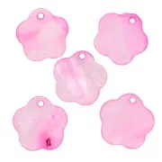 Mother-of-Pearl Flower-shaped Sequins 15mm Pink x10