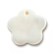 Mother-of-Pearl Flower-shaped Sequins 15mm Natural x10