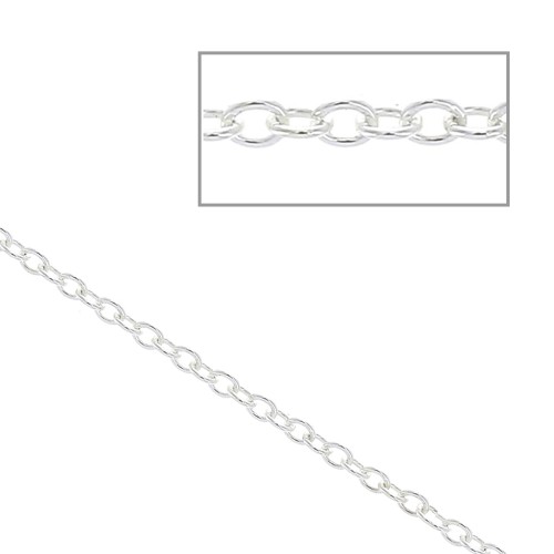 Cable chain chain 1,3 mm 925 Sterling Silver x 1 m