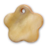 Mother-of-Pearl Flower-shaped Sequins 15mm Bronze x10|raw }}