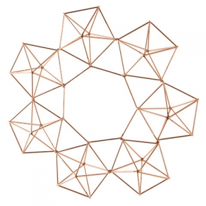 Geometric suspension like Himmeli Crown 32 cm Brass