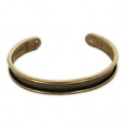 Eco Brass bracelet base with curved edge 10 mm x1