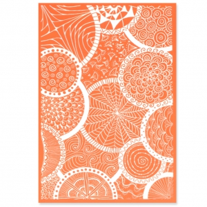 Silk Screen for polymer clay 115x180 mm - Circle Party