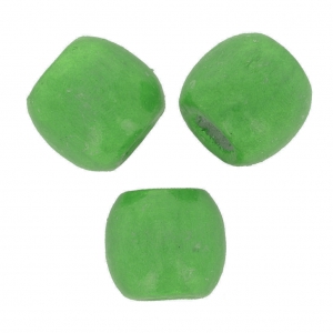 Wood round beads with large hole 18x16 mm Green x20