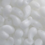 Zoliduo® Right pressed glass beads with two holes 5x8mm Opaque White x20|raw }}