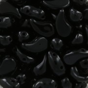 Zoliduo® Right pressed glass beads with two holes 5x8mm Jet x20|raw }}