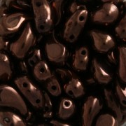 Zoliduo® Right pressed glass beads with two holes 5x8mm Dark Bronze x20