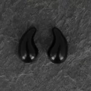 Zoliduo® Right pressed glass beads with two holes 5x8mm Luster Tr. Blue x20