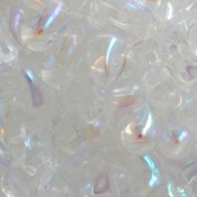 Zoliduo® Right pressed glass beads with two holes 5x8mm Crystal AB x20|raw }}
