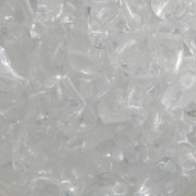 Zoliduo® Right pressed glass beads with two holes 5x8mm Crystal x20
