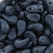 Zoliduo® Left pressed glass beads with two holes 5x8mm Jet Hematite Mat x20