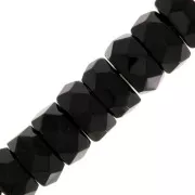 Fire Polished faceted rondelle  6x3mm Jet x25