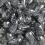 Zoliduo® Left pressed glass beads with two holes 5x8mm Crystal/Silver x20|raw }}