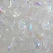 Zoliduo® Left pressed glass beads with two holes 5x8mm Crystal AB x20|raw }}