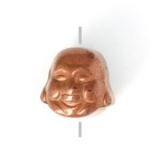 8x8x7mm Synthetic Hematite bead Head of Buddha - Dark Bronze x1
