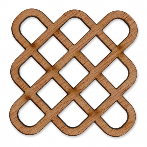 Wood Square geometric pendant 45mm wood Brown x1