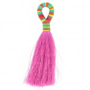 Large colored nylon tassel with a striped fastener 9 cm Pink/Fuchsia|raw }}