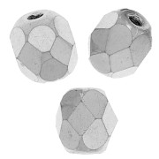 Fire Polished faceted round beads 4mm Crystal Labrador Full x50|raw }}