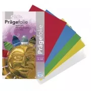 3 metal sheets of embossing paper 18,5x29 cm Blue/Red/Green/Silver/Gold