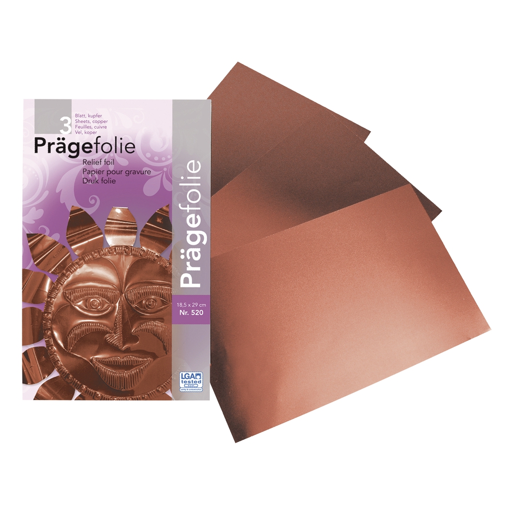 3 copper sheets of embossing paper 18,5x29 cm Perles & Co