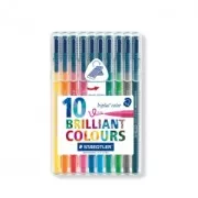10 Triplus Fineliner felts of 1  mm - STAEDTLER - Brillant Colours