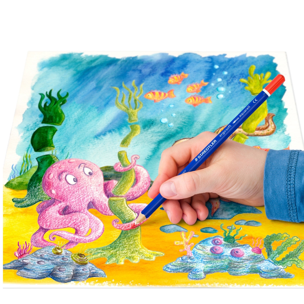 12 Colored Pencils Ergo Soft Aquarell STAEDTLER Staedtler Perles Co