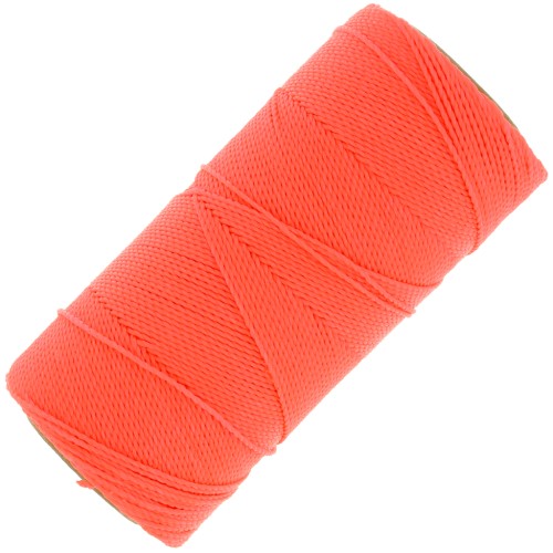 Linhasita waxed thread spool for micro macramé 1 mm - Corail Neon (394) x168m