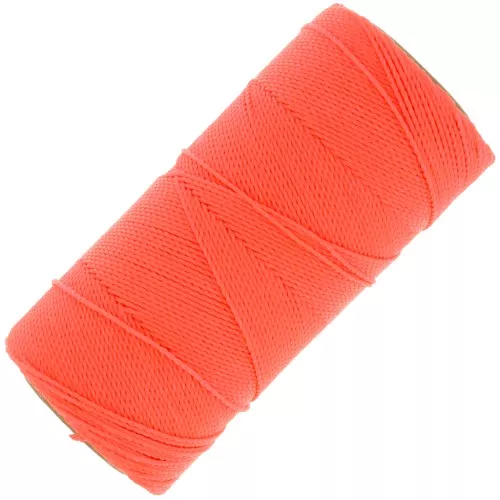 Linhasita waxed thread spool for micro macramé 1 mm - Corail Neon (394) x168m
