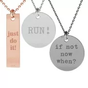 925 Sterling Silver medal charm run 11 mm Silver x1