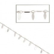 Rectangular cobs mesh chain 3x6 mm silver Tone x 50 cm|raw }}