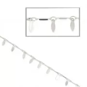 Rectangular cobs mesh chain 3x6 mm silver Tone x 50 cm