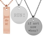 925 Sterling Silver medal charm Let's go 11 mm Rose Gold Tone