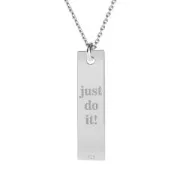 925 Sterling Silver rectangle medal charm Just do it x1