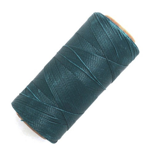 Linhasita waxed thread spool for micro macramé 0.5 mm - Teal (228) x335m