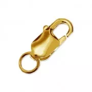 Elongated Lobster Clasp 11.7 mm - 925 Sterling Silver Fine gold plated x1