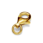 925 Sterling Silver Lobster claw clasp 11 mm Gold Tone plated x1