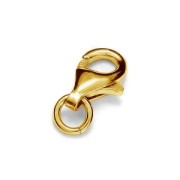 925 Sterling Silver Lobster claw clasp 9 mm Gold Tone plated x1|raw }}