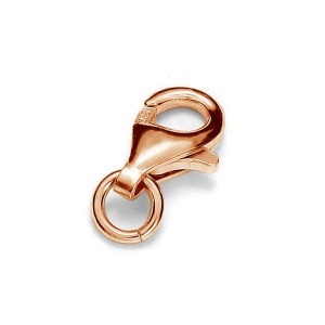 925 Sterling Silver Lobster claw clasp 9 mm Gold Rose Tone x1