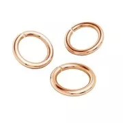 925 silver Jumrings open 3x0.7 Gold Rose Tone x25