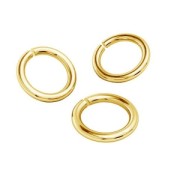 3x0.7 mm 925 Sterling Silver open Jump rings Gold Tone plated x25