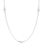 Sterling Silver 925 Oval Mesh Chain for 3 spacers 45 cm x1