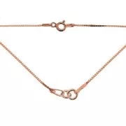 Sterling Silver 925 Venitienne mesh chain 41 cm Gold Rose Tonex1