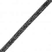 Brillant metal soutache braid Made in Italy 3.5 mm Black / Silver x1m